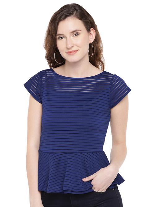 criss cross detail peplum top - 16299268 - Very Small Image - 1