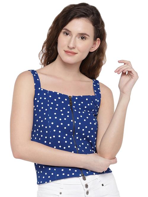 zip up polka dots top - 16299284 - Very Small Image - 1