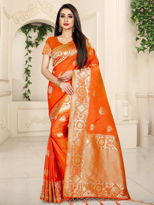zari banarasi saree with blouse - 16300317 - Very Small Image - 1