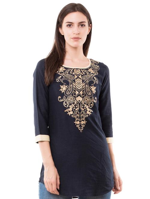 embroidered a-line kurti - 16300490 - Very Small Image - 1