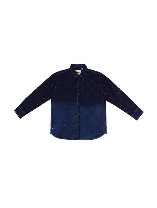 dark blue cotton shirt - 16300607 - Very Small Image - 1