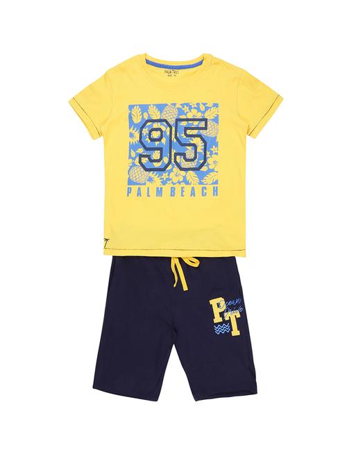 yellow cotton shorts set - 16300731 - Very Small Image - 1