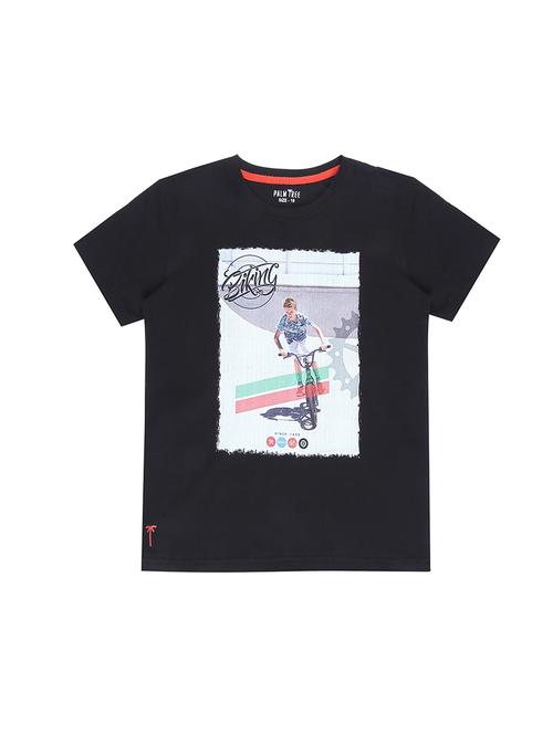 round neck graphic print t-shirt - 16300776 - Very Small Image - 1