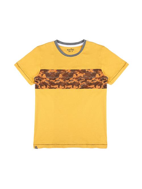 yellow cotton blend camouflage t-shirt - 16300850 - Very Small Image - 1