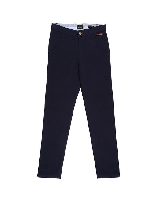 dark blue cotton blend casual trouser - 16300999 - Very Small Image - 1