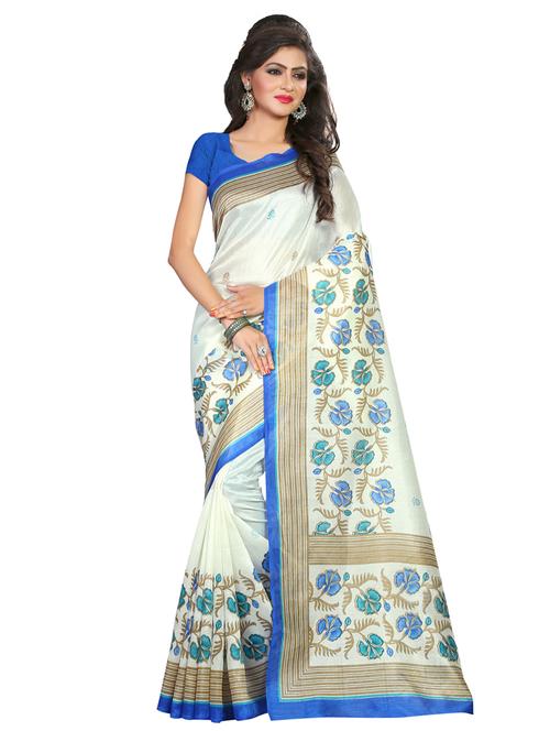 floral printed bhagalpuri saree with blouse - 16301300 - Very Small Image - 1