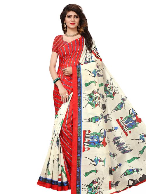 conversational printed bhagalpuri saree with blouse - 16301310 - Very Small Image - 1