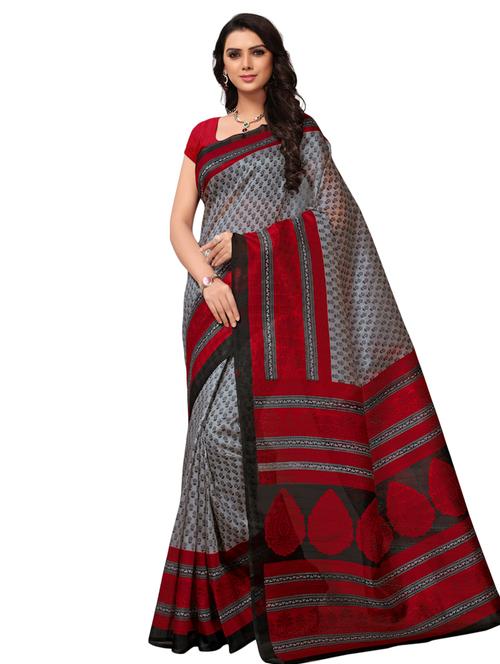 contrast border bhagalpuri saree with blouse - 16301319 - Very Small Image - 1