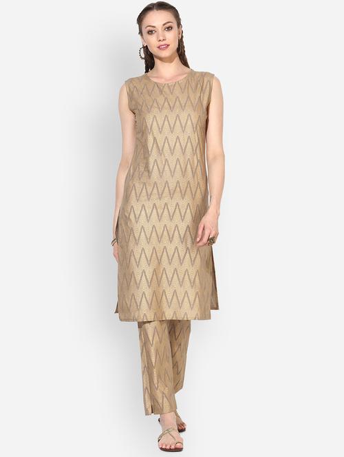 foil printed kurta pant set - 16301334 - Very Small Image - 1