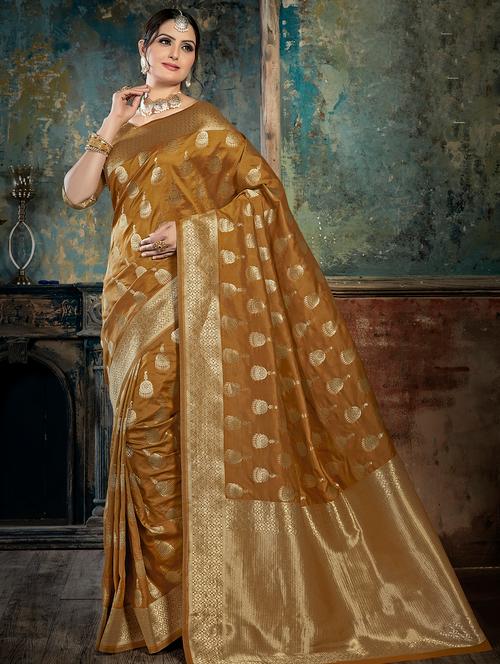 zari banarasi saree with blouse - 16301745 - Very Small Image - 1