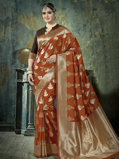 zari banarasi saree with blouse - 16301753 - Very Small Image - 1
