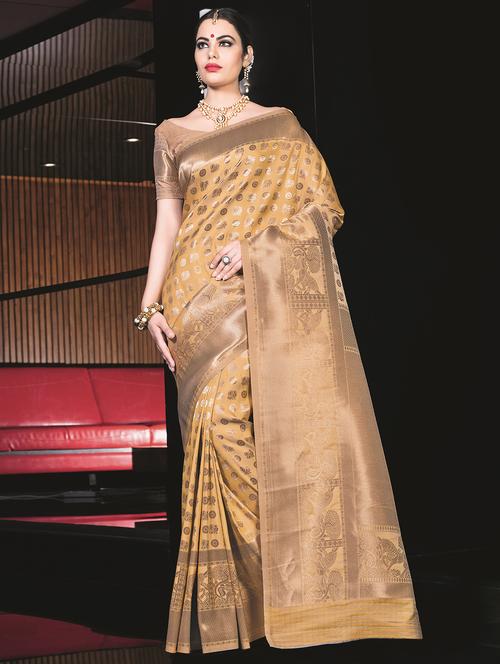 conversational banarasi saree with blouse - 16301757 - Very Small Image - 1