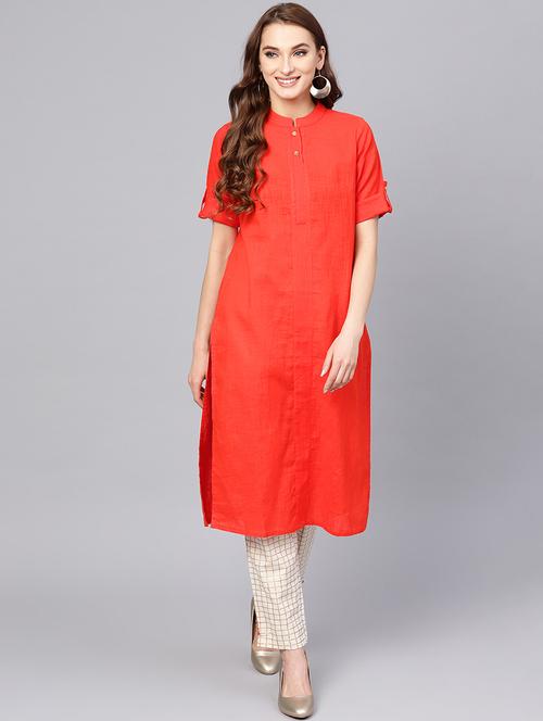 solid straight kurta pant set - 16302019 - Very Small Image - 1