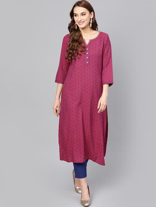 self design kurta pant set - 16302025 - Very Small Image - 1
