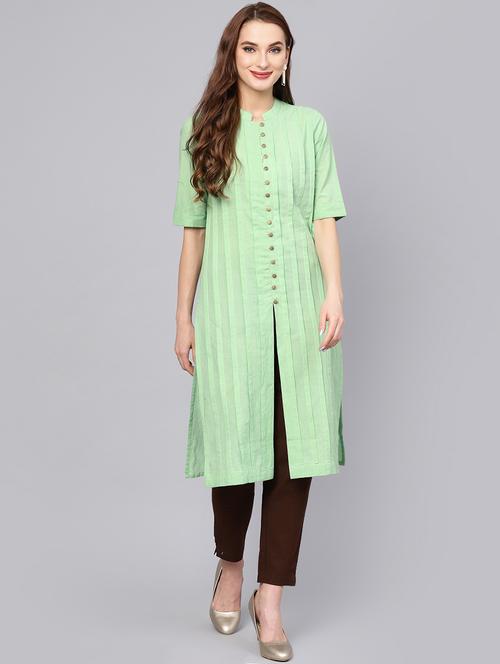solid pintucks kurta pant set - 16302030 - Very Small Image - 1