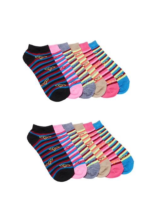 set of 12 multi colored cotton ankle length sock - 16302103 - Very Small Image - 1