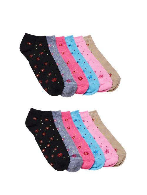 set of 12 multi colored cotton ankle length sock - 16302104 - Very Small Image - 1
