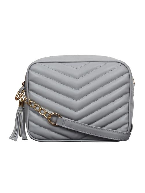 grey leatherette (pu) sling bag - 16302442 - Very Small Image - 1