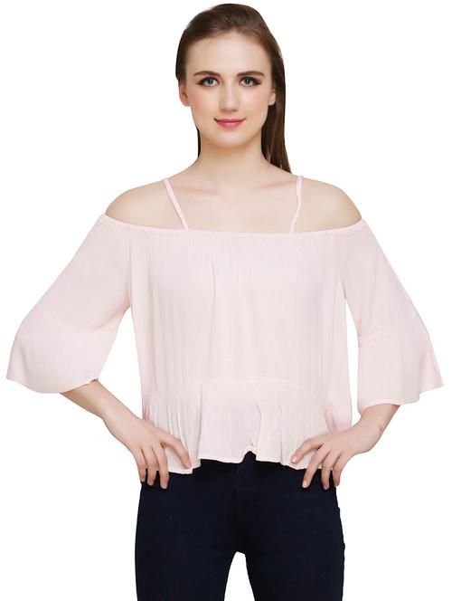 cold shoulder gather detail top - 16302794 - Very Small Image - 1