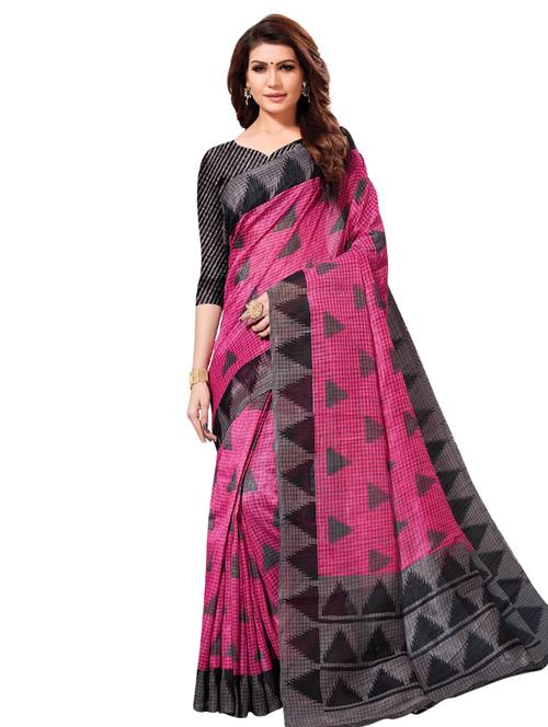 geometrical printed saree with blouse - 16304511 - Very Small Image - 1