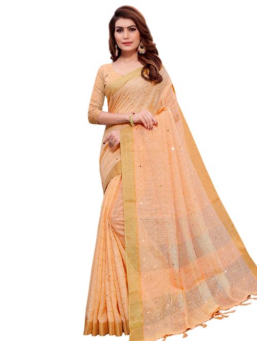 pastel solid saree with blouse - 16304548 - Very Small Image - 1