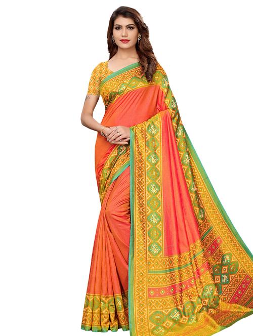 solid patola saree with blouse - 16304571 - Very Small Image - 1
