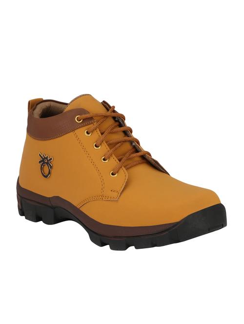 tan leatherette low ankle boots - 16304651 - Very Small Image - 1