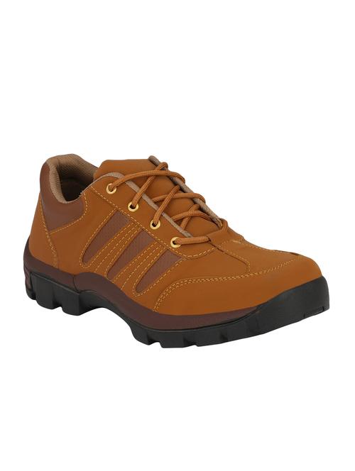 tan leatherette low ankle boots - 16304654 - Very Small Image - 1