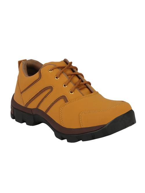 tan leatherette low ankle boots - 16304655 - Very Small Image - 1
