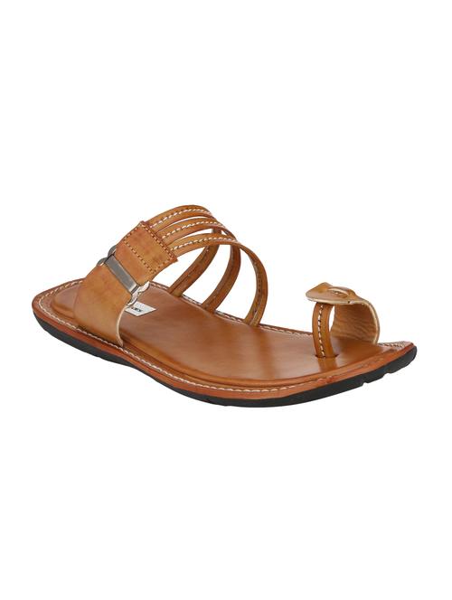 tan leatherette slip on slippers - 16304674 - Very Small Image - 1