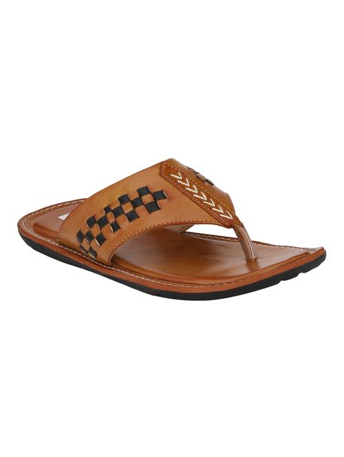 tan leatherette toe separator slippers - 16304677 - Very Small Image - 1