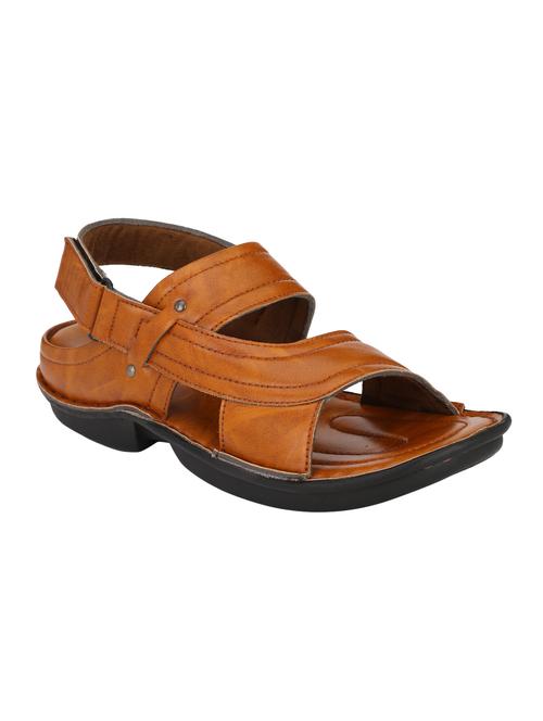 tan leatherette back strap sandals - 16304680 - Very Small Image - 1