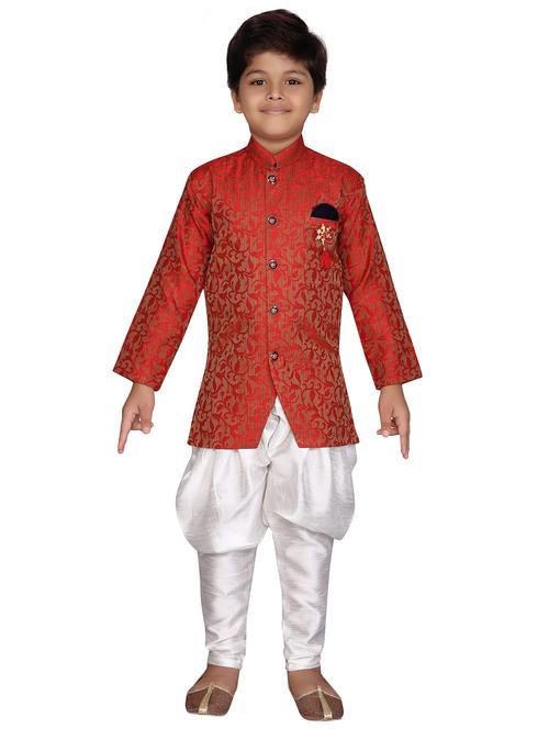 red jute sherwani set - 16305103 - Very Small Image - 1