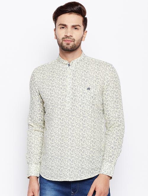 yellow printed short kurta - 16306241 - Very Small Image - 1