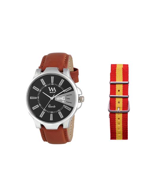 round dial analog watch (ddwm-007-spain) with an extra multi colored strap - 16306756 - Very Small Image - 1