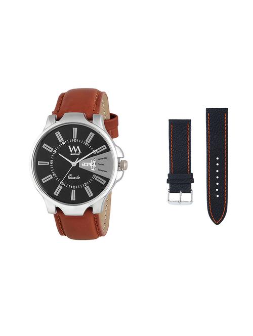 round dial analog watch (ddwm-007-wms-009) with an extra multi colored strap - 16306788 - Very Small Image - 1