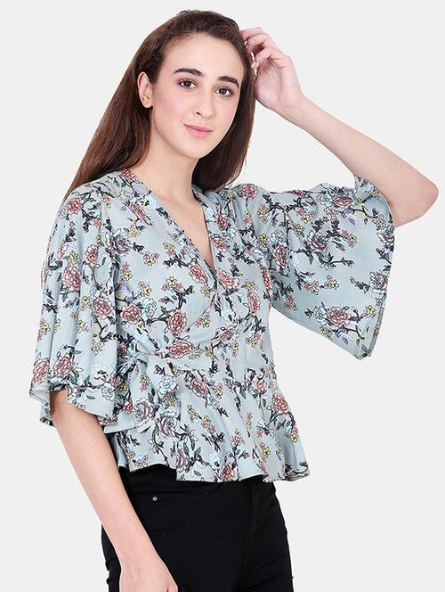 side knot floral top - 16309274 - Very Small Image - 1