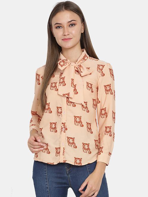 tie up neck button up top - 16309281 - Very Small Image - 1