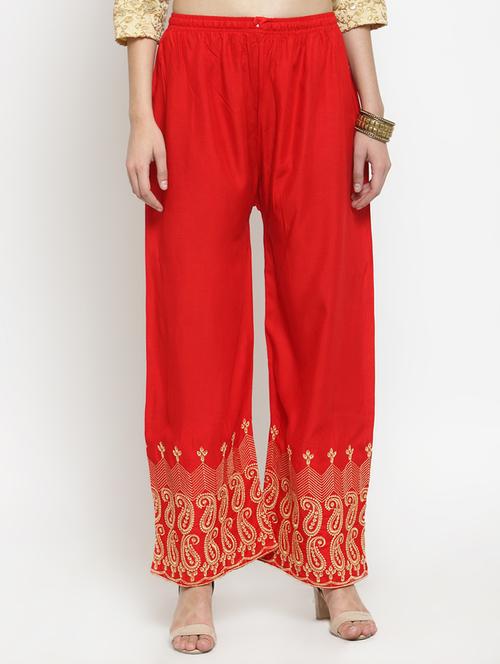 embroidered flared palazzo - 16309463 - Very Small Image - 1