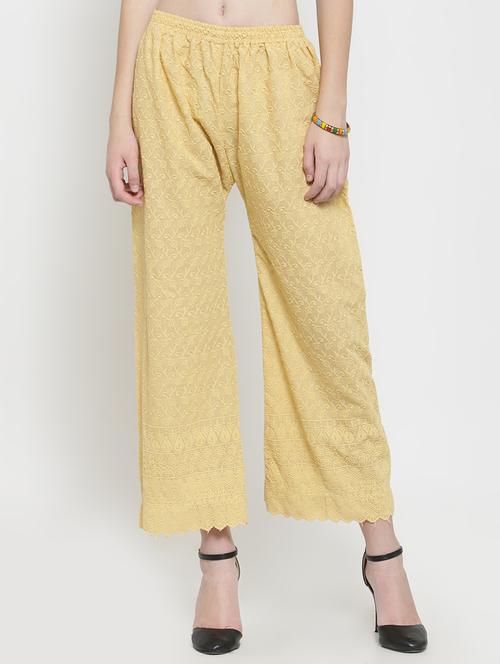 embroidered solid palazzo - 16309500 - Very Small Image - 1