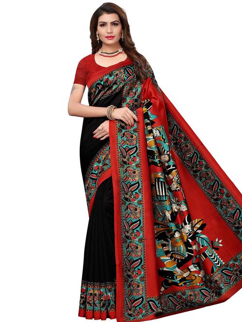 kalamkari printed bhagalpuri saree with blouse - 16310349 - Very Small Image - 1