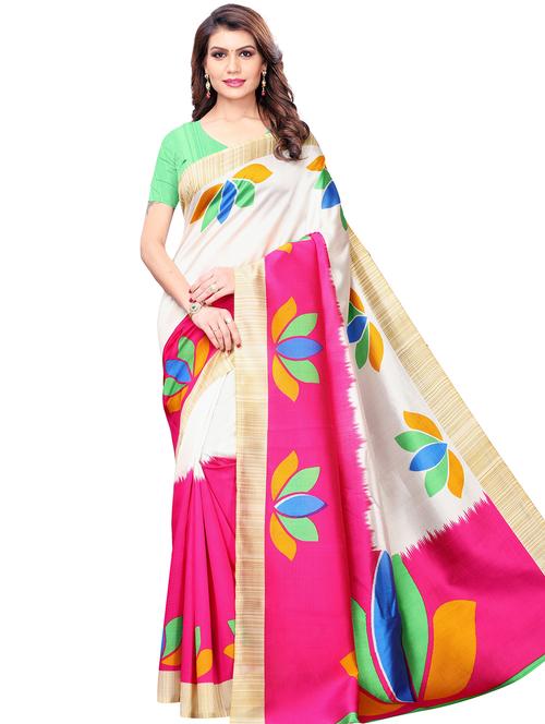 floral printed bhagalpuri saree with blouse - 16310354 - Very Small Image - 1
