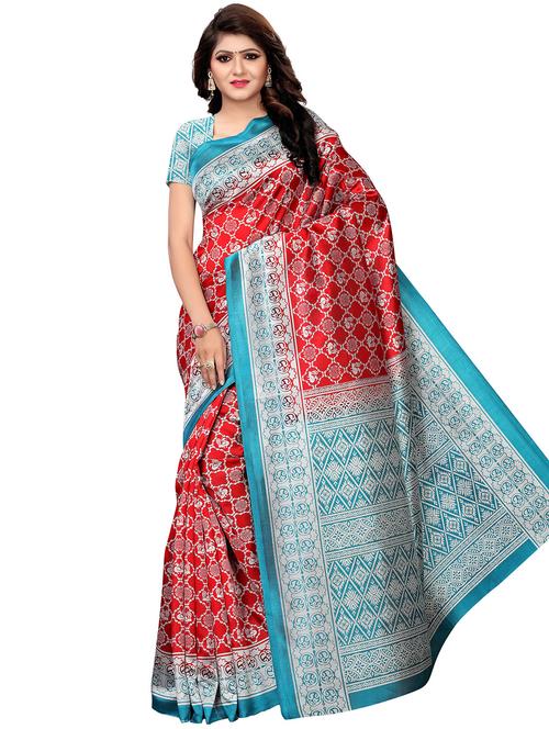 contrast border bhagalpuri saree with blouse - 16310364 - Very Small Image - 1