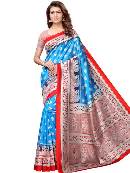 paisley printed bhagalpuri saree with blouse - 16310380 - Very Small Image - 1