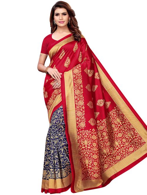 half & half bhagalpuri saree with blouse - 16310394 - Very Small Image - 1