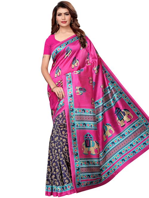 half & half bhagalpuri saree with blouse - 16310398 - Very Small Image - 1