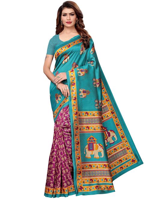 half & half bhagalpuri saree with blouse - 16310399 - Very Small Image - 1