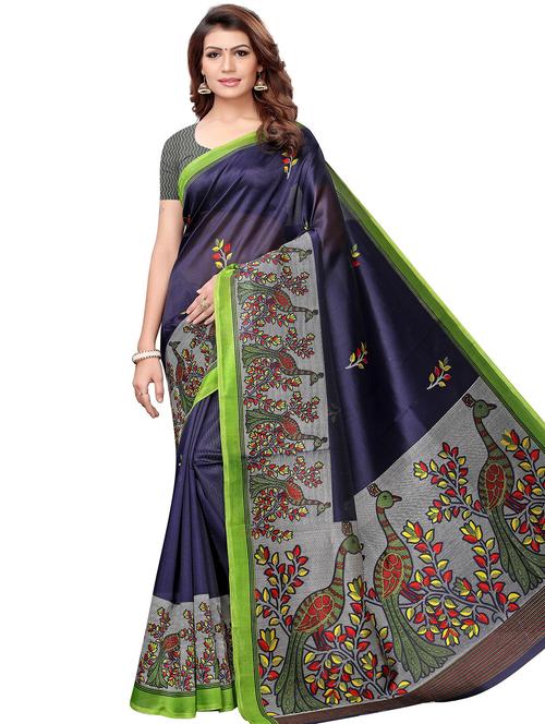 kalamkari printed bhagalpuri saree with blouse - 16310432 - Very Small Image - 1