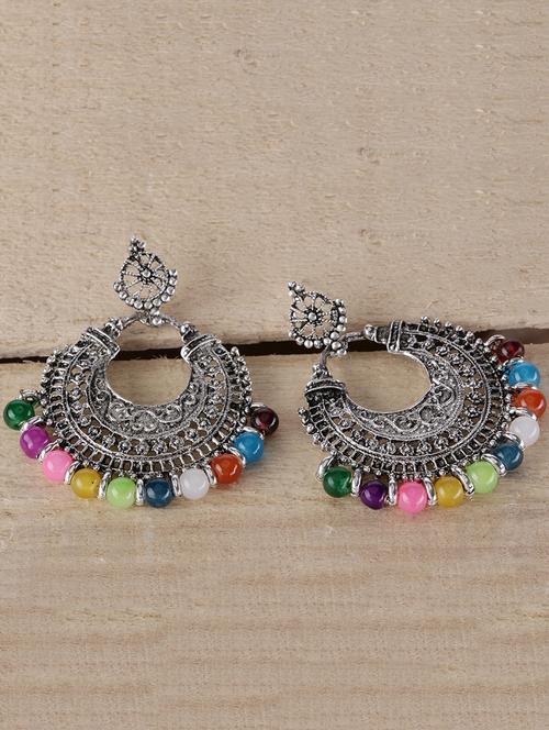 silver brass earring - 16310556 - Very Small Image - 1
