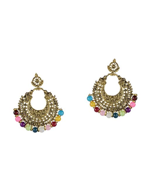 multi colored brass drop earring - 16310557 - Very Small Image - 1